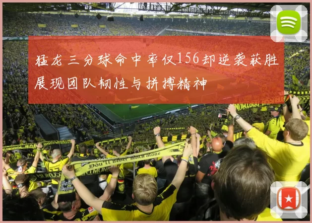猛龙三分球命中率仅156却逆袭获胜展现团队韧性与拼搏精神